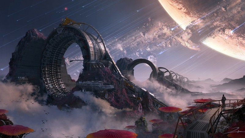 游戏艺术壁纸合集 月球科幻云朵主题