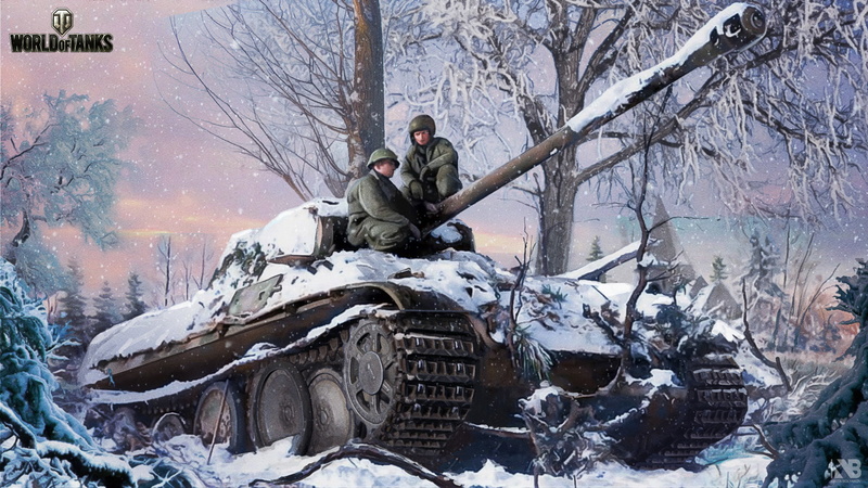 冬日雪林里的坦克艺术壁纸合集