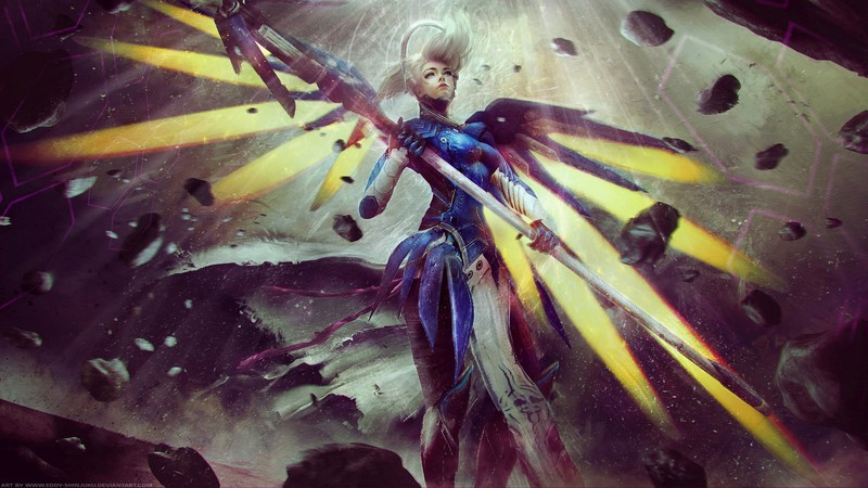 《守望先锋》天使同人壁纸 多款角色数字画合集