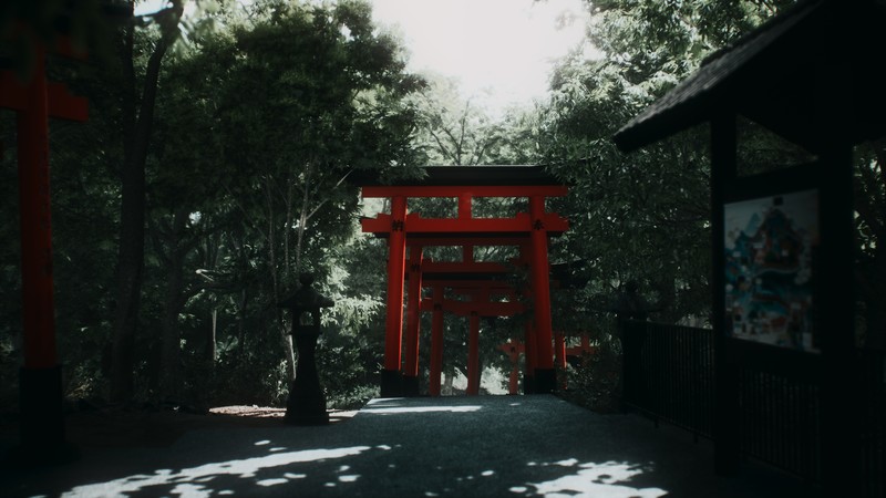 游戏截图壁纸 伏见稻荷大社鸟居 游戏角色场景