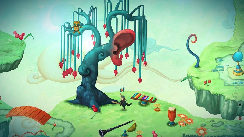 超绝脑洞艺术！把鼻子耳朵做成乐器的浮空仙境壁纸