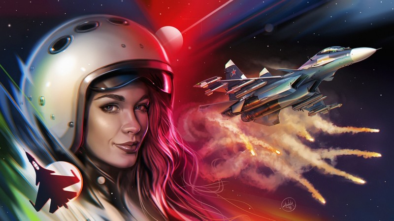 女飞行员与俄军战机高清壁纸合集