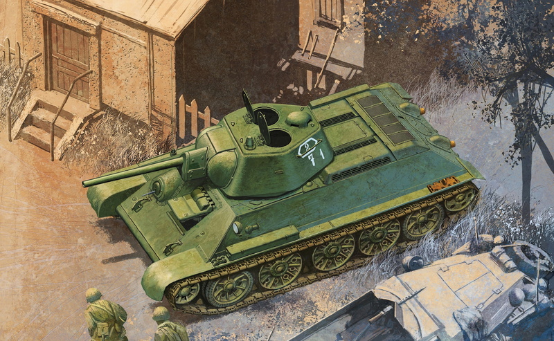 二战苏军T-34/76坦克高清壁纸 你见过这些复古军武插画吗？