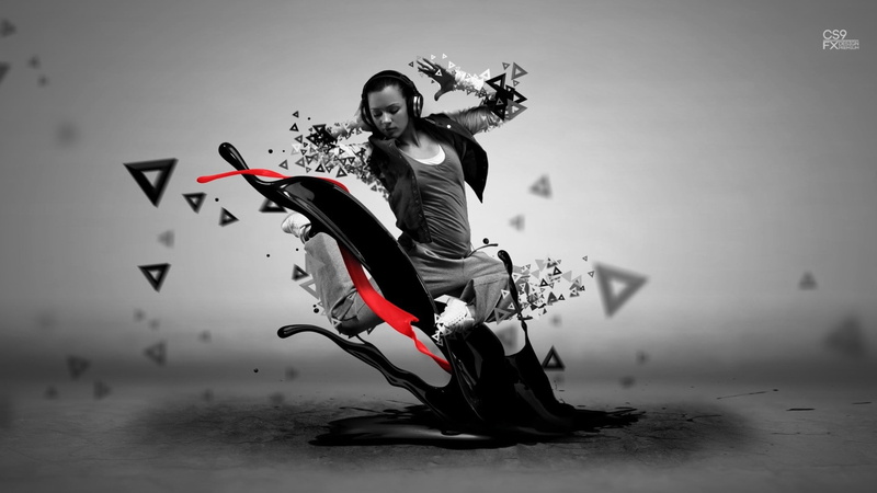 1080P高清抽象三角舞女数字艺术壁纸 灰调氛围感拉满