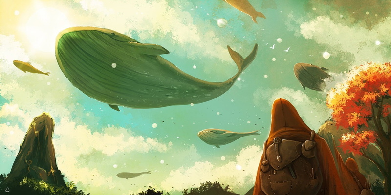 一组治愈系梦幻海洋生物壁纸