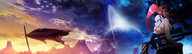 双屏联动4K动漫壁纸 天元突破红莲螺岩户外夜景全景