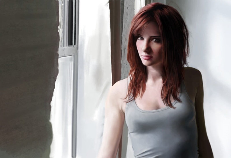 红发美人正对镜头 高清半身壁纸合集