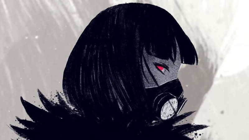 《绯红结系》游戏壁纸 防毒面具 手绘风格 红瞳绝美画面