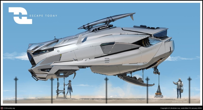 这组壁纸合集！未来感科幻航空航海艺术作品