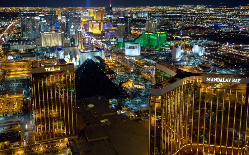 拉斯维加斯夜景直升机航拍高清壁纸