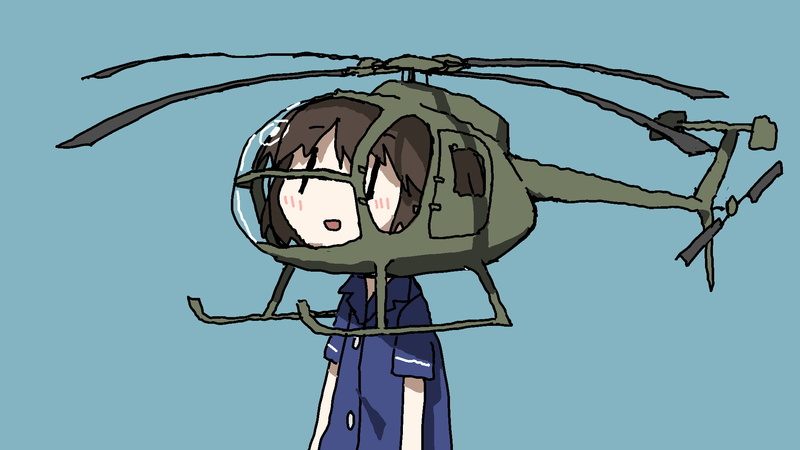 谁懂啊！动漫少女配直升机的离谱壁纸居然火到1080P高清了