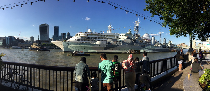 泰晤士河畔贝尔法斯特战舰 绝美城市历史风光壁纸