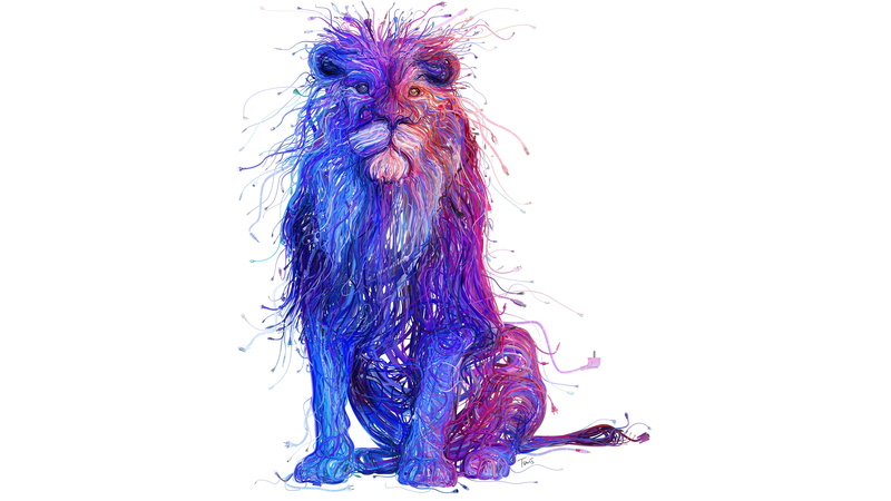 狮子主题艺术插画壁纸合集