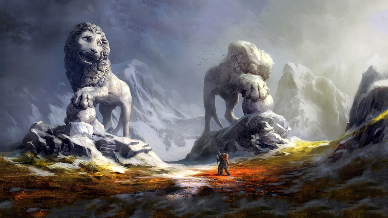 幻想狮鹫雕像游戏壁纸