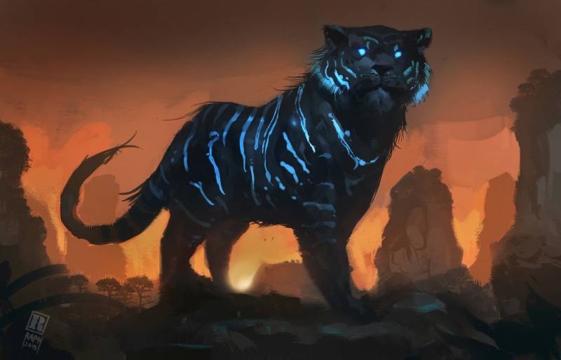Raph04art创作的神秘猛虎主题1080P高清壁纸