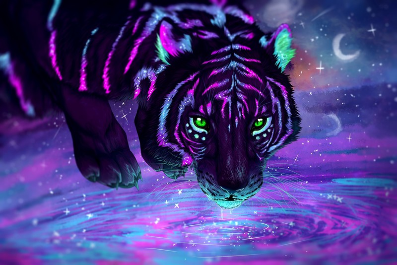 DeviantArt上的超绝数字艺术虎壁纸合集