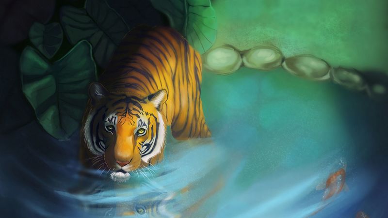 4K超清壁纸合集：猛兽掠影与湖岸艺术