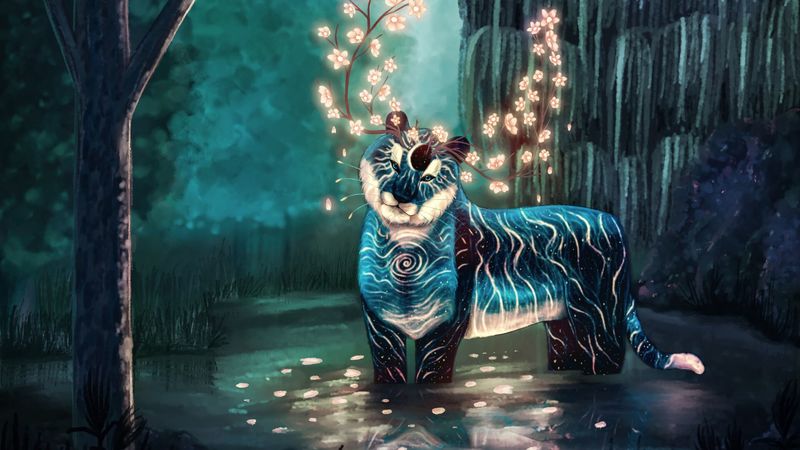 4K高清壁纸！带角的奇幻发光生物合集