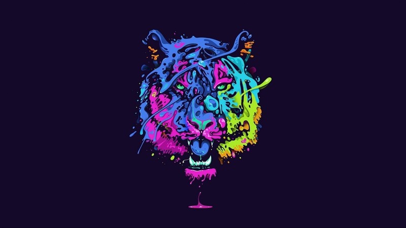 这套霓虹老虎壁纸合集 太绝了
