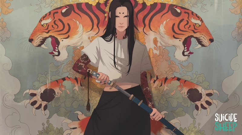 莫娜·费登的虎刃少女插画壁纸