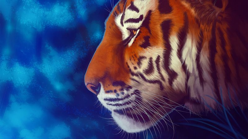 4K超清老虎艺术壁纸 野性猛兽氛围感拉满