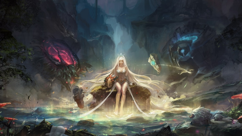 深海幻境里的白发魅幻少女