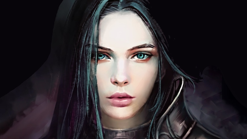 黑暗长发科幻少女高清壁纸