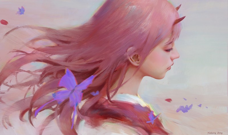 零二同人壁纸合集！《弗兰克斯的达令》粉发少女超美创作