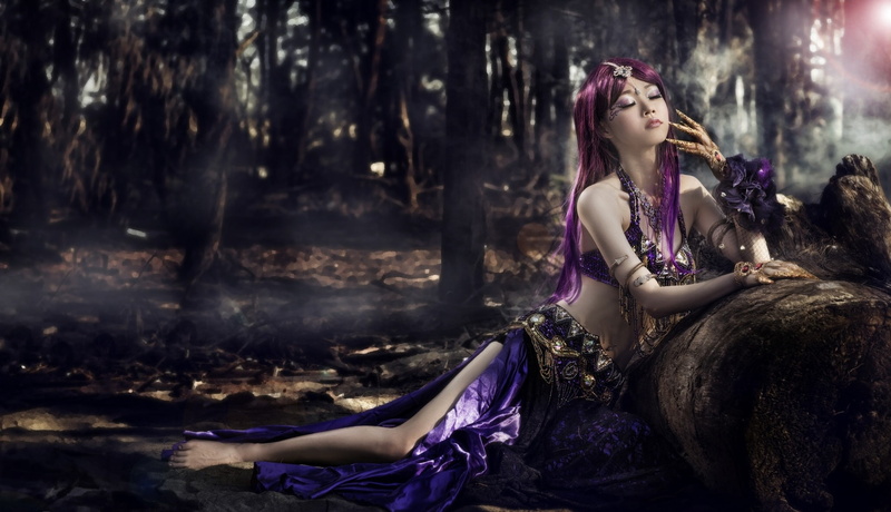 亚洲紫发幻想少女模特壁纸合集