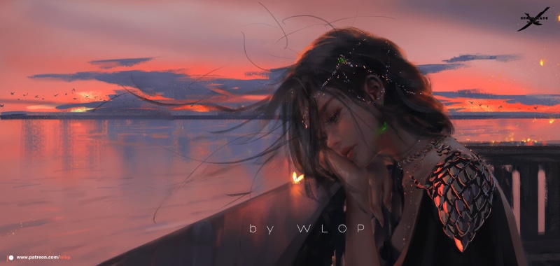 超绝1080P！WLOP《鬼刀》奇幻少女手绘壁纸 适配高清手机屏