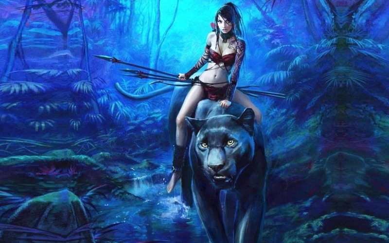 幻想风少女骑乘主题插画壁纸合集