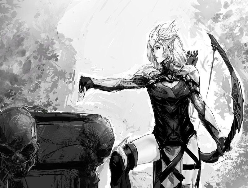 浴火而生的女战士幻想插画