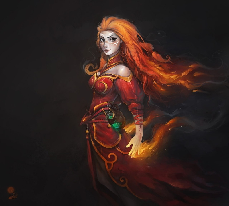 Dota2火女莉娜壁纸分享，绝美幻想少女风格高清图