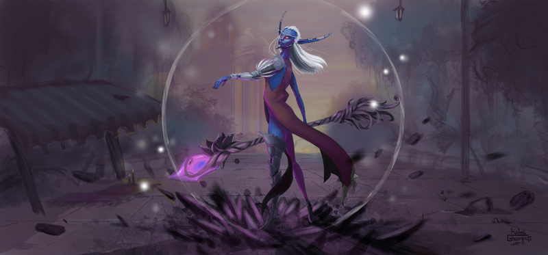 魔兽夜之子主题壁纸合集 绝美精灵少女魔法原画