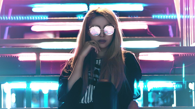 霓虹夜下赛博少女壁纸合集