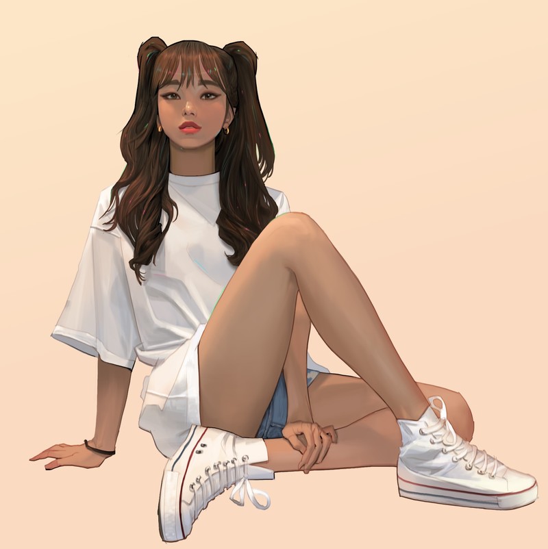 动漫少女壁纸合集 幻想系少女 简约背景 动漫插画 画师WB.lee高清壁纸