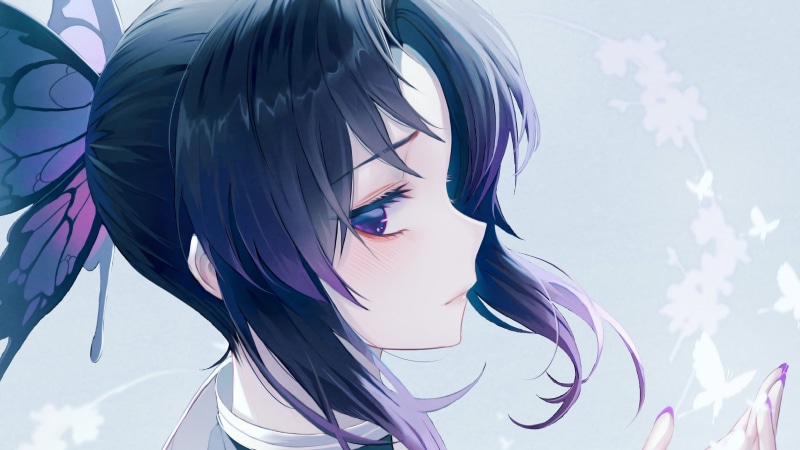 《鬼灭之刃蝴蝶忍绝美同人插画壁纸合集》