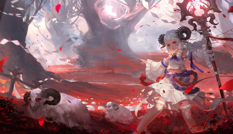 绝美暗黑幻想少女插画壁纸