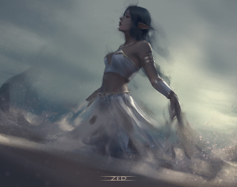 绝美精灵少女手绘壁纸