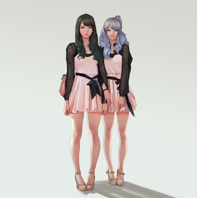 动漫少女壁纸合集 梦幻少女 简约背景 手绘插画 动漫风格 作者WB.lee高清壁纸