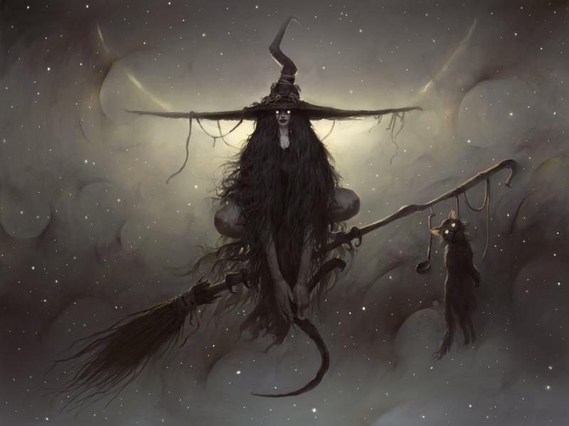 绝美女巫奇幻插画壁纸