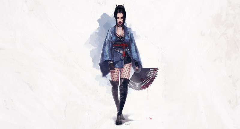 纯白背景绝美奇幻少女壁纸