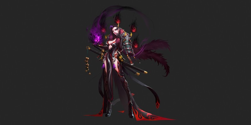 极简背景幻想少女插画合集