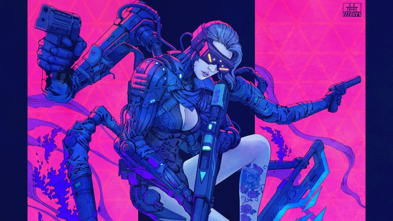 赛博朋克未来风机械少女壁纸 每张都能当屏保
