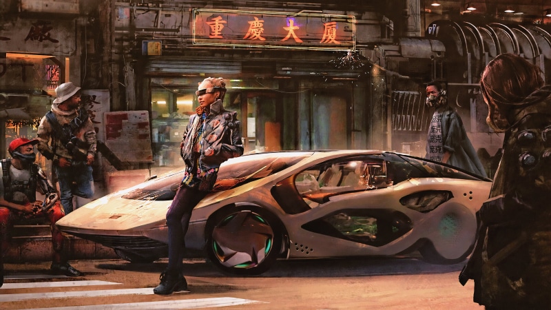 赛博都市里的东方幻想少女！4K写实CG数字艺术壁纸