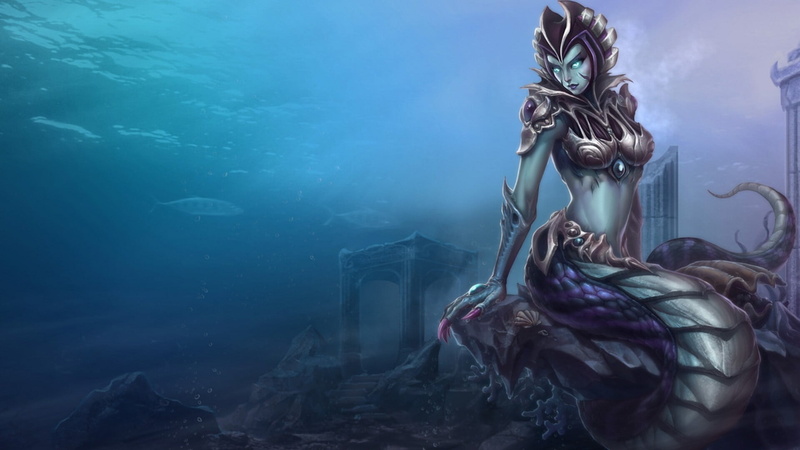 深海里的幻想少女雕像壁纸