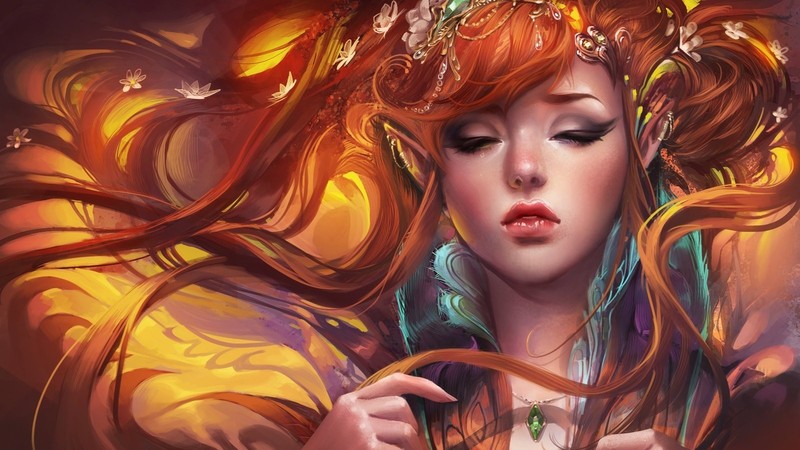 红发幻想少女壁纸合辑