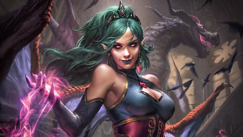 一大波奇幻风艺术壁纸来袭 绝美少女与龙影交织