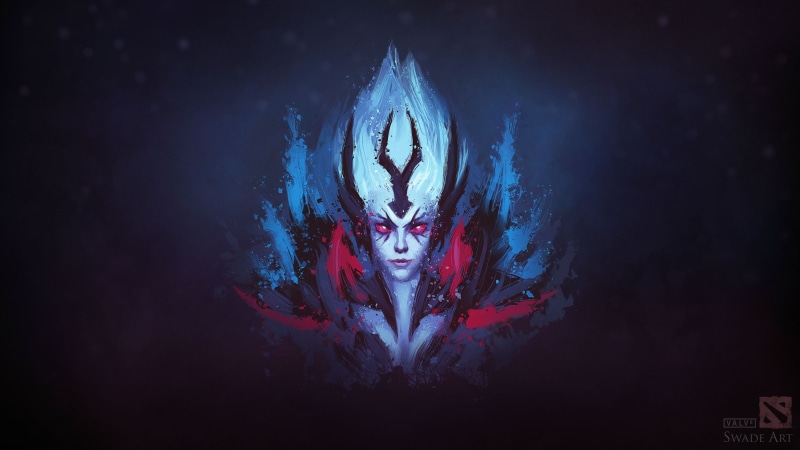 《DOTA2复仇之魂高清壁纸 蓝发红眸暗黑风拉满》