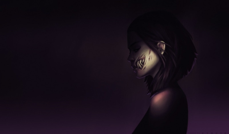 美少女变恶魔？真人快打美莲娜暗黑脸绘壁纸太绝了